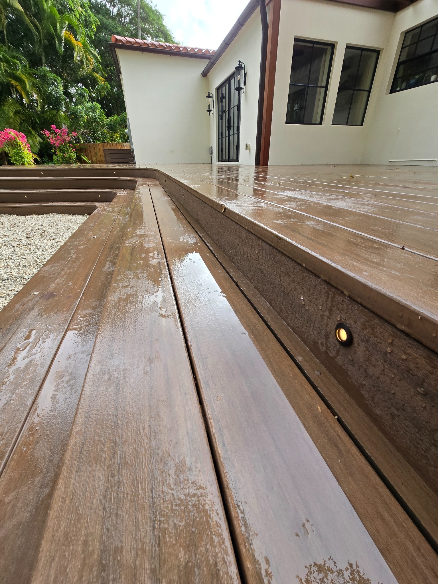 English Walnut — stairs with integrated lighting