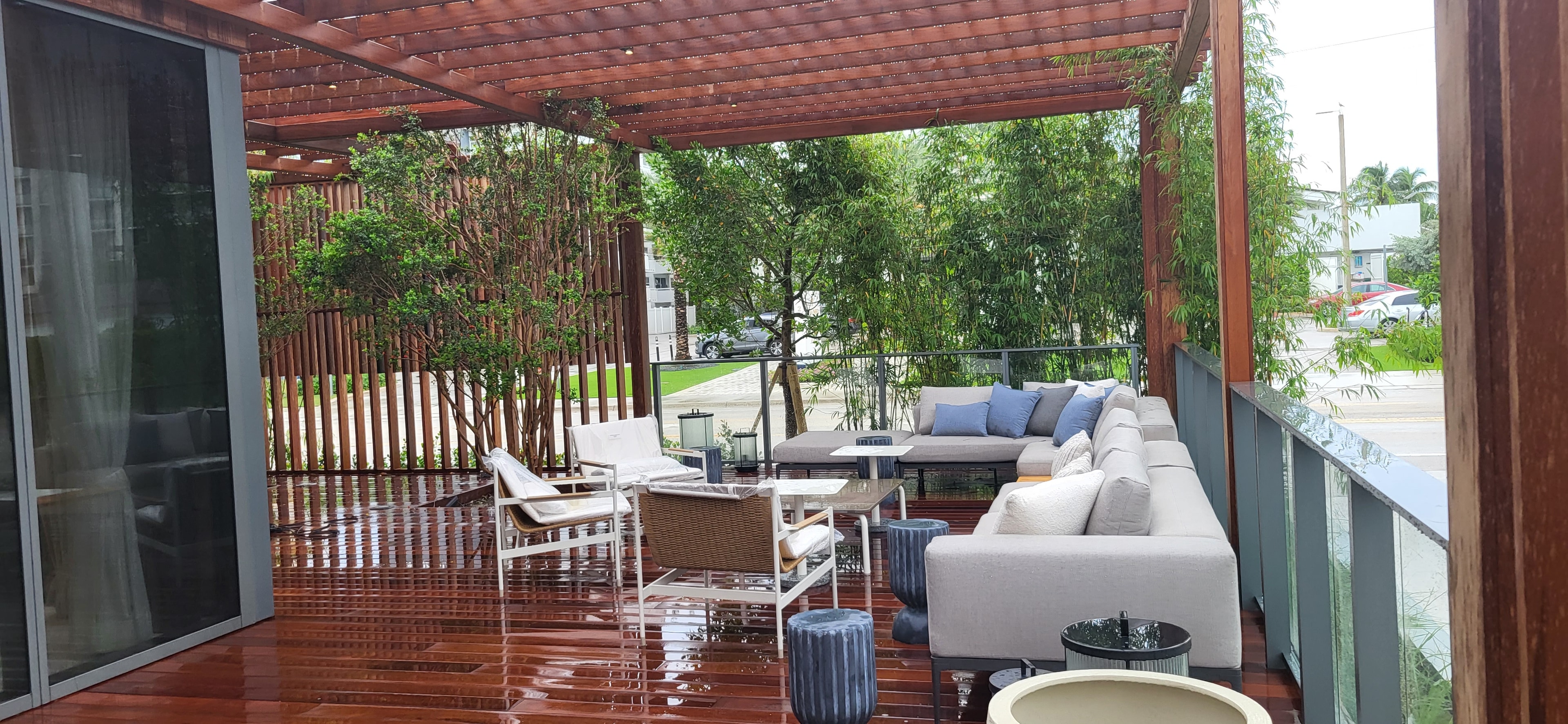 Waldorf Astoria Pompano Beach — rooftop patio with pergola seating