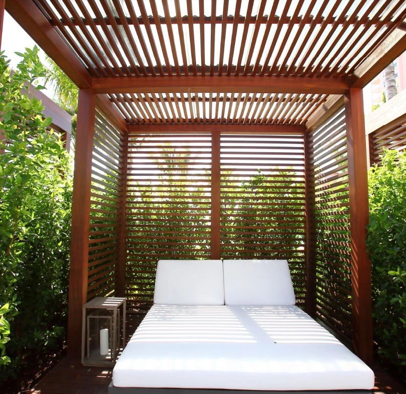 Cabana installation — Ipe wood structure and finished decking