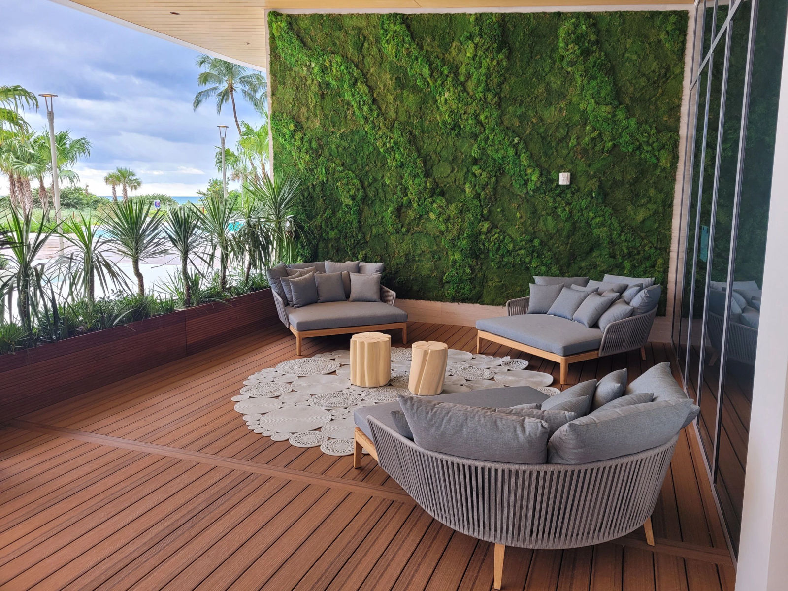 Composite deck installation at 57 Ocean Miami Beach — deck board detail