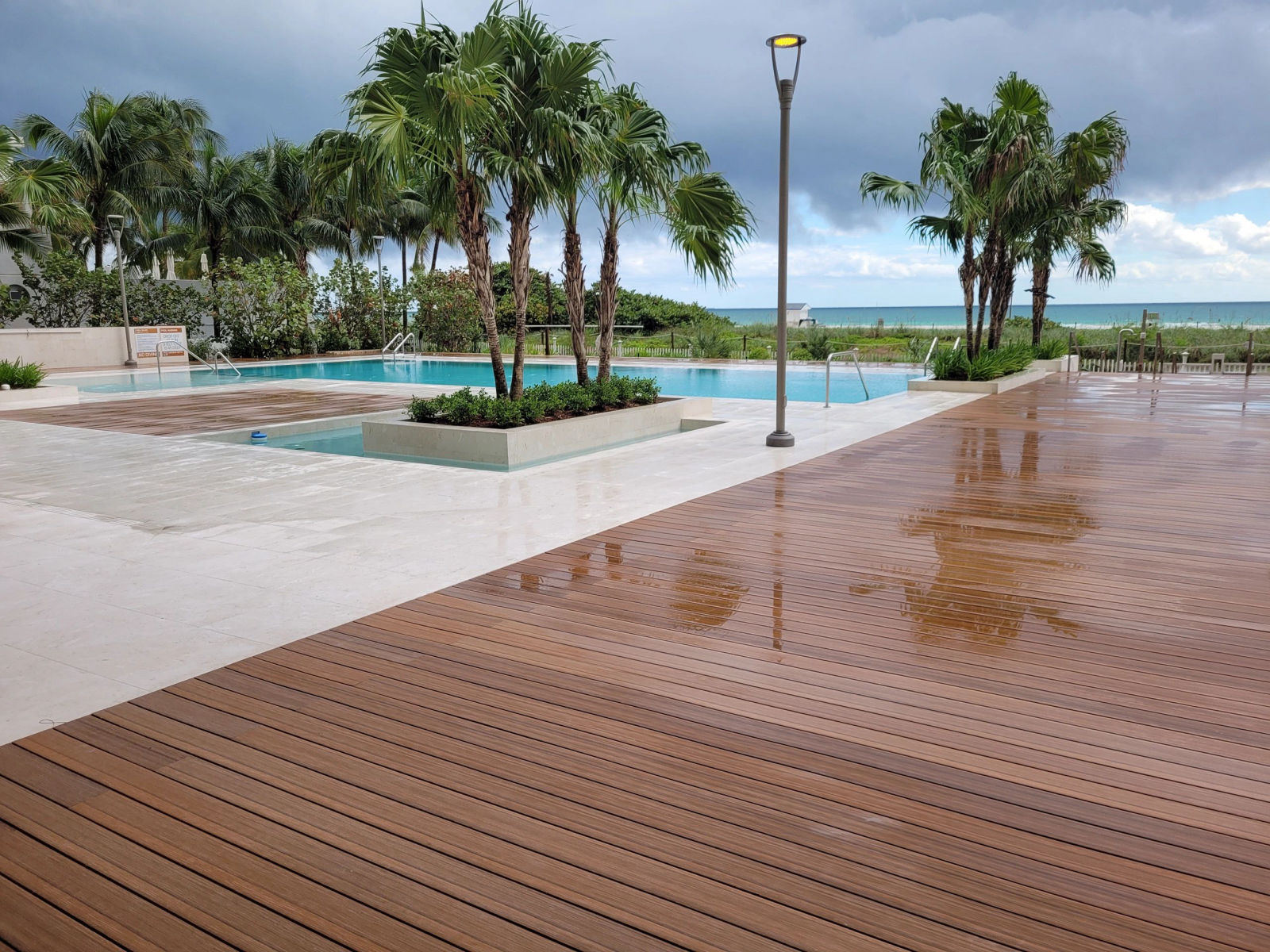 Composite deck at 57 Ocean Miami Beach — deck and cladding detail