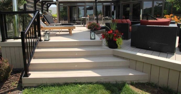 Clubhouse deck — composite decking around pool area